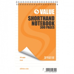 Silvine Spiral Bound Shorthand Notebook 127x203mm 150 Leaf Ruled Feint (Pack of 6) 449