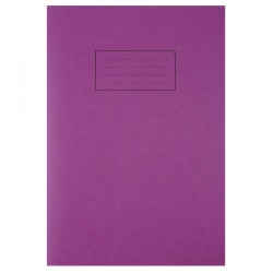 Silvine A4 Purple Exercise Book (80 Pages Ruled Feint with Margin)