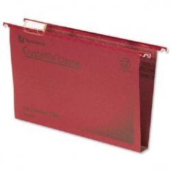 Rexel Crystalfile Classic Suspension File Complete 30mm Foolscap Red (Pack of 50) 70622