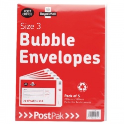 Post Office Postpak Size 3 Bubble Envelopes (Pack of 40) 41631