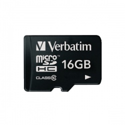 Verbatim MicroSDHC Memory Card Class 10 16GB With Adaptor 44082