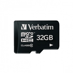Verbatim MicroSDHC Memory Card Class 10 32GB With Adaptor 44083