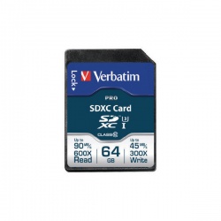 Verbatim Pro SDXC Memory Card Class 10 UHS-I U3 64GB 47022