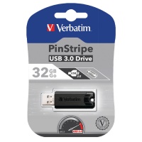 Verbatim Black Pinstripe 32GB USB 3.0 Flash Drive