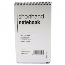 Whitebox Spiral Shorthand Notebook 80 Leaf (Pack of 10) WX31003