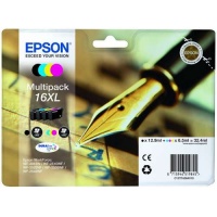 Epson 16XL (C13T16364012)Black Cyan Magenta Yellow Ink Cartridge Pack