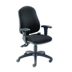 First High Back Posture Black Chair with Adjustable Arms