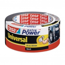 Tesa Extra Power (50mm x 25m) Universal Reinforced Black Duct Tape (Pack of 6)